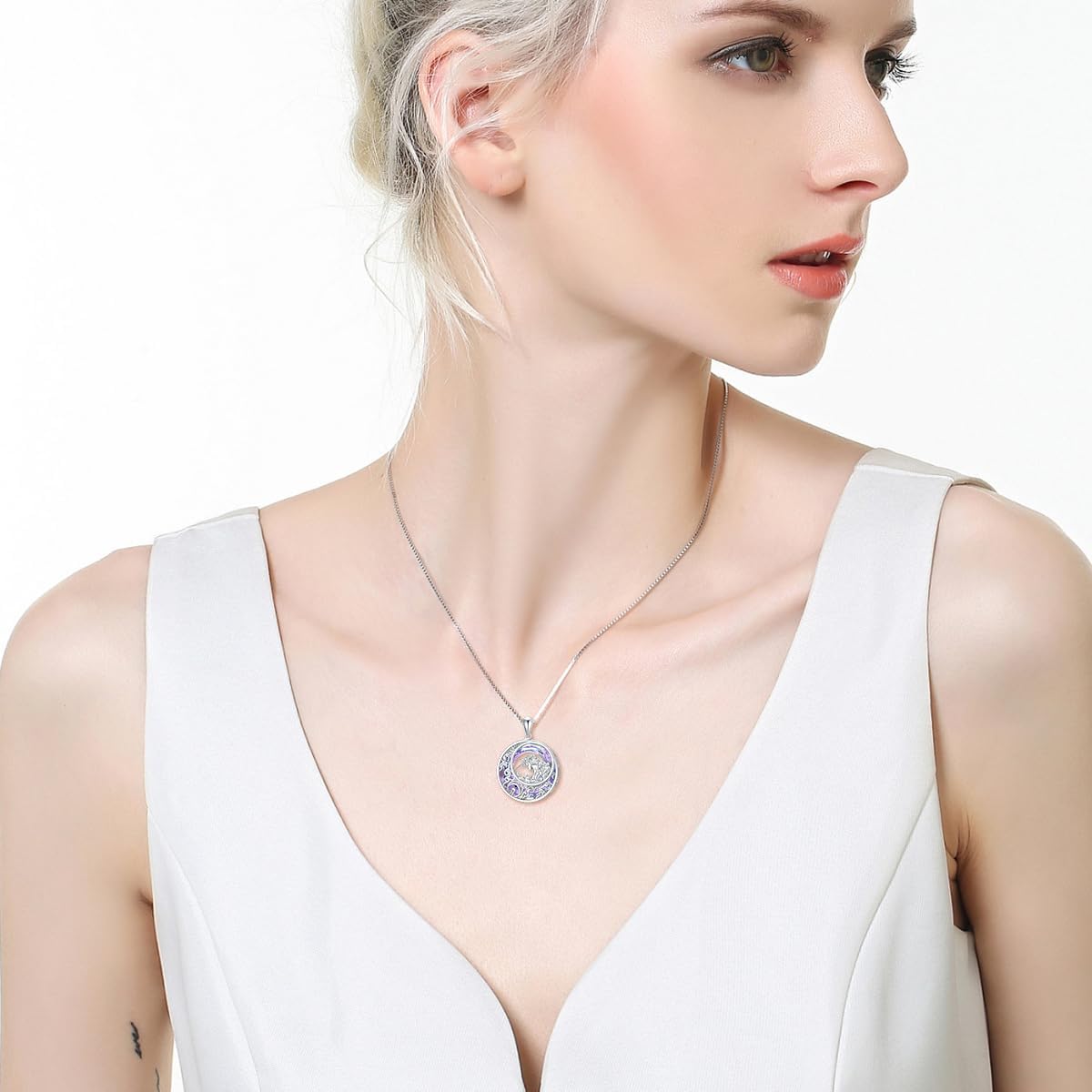 Animal Crystal Necklace 925 Sterling Silver Panda Owl Unicorn Otter Phoenix Pendant Necklace Jewelry Gifts for Women Animal Lovers - Image 2