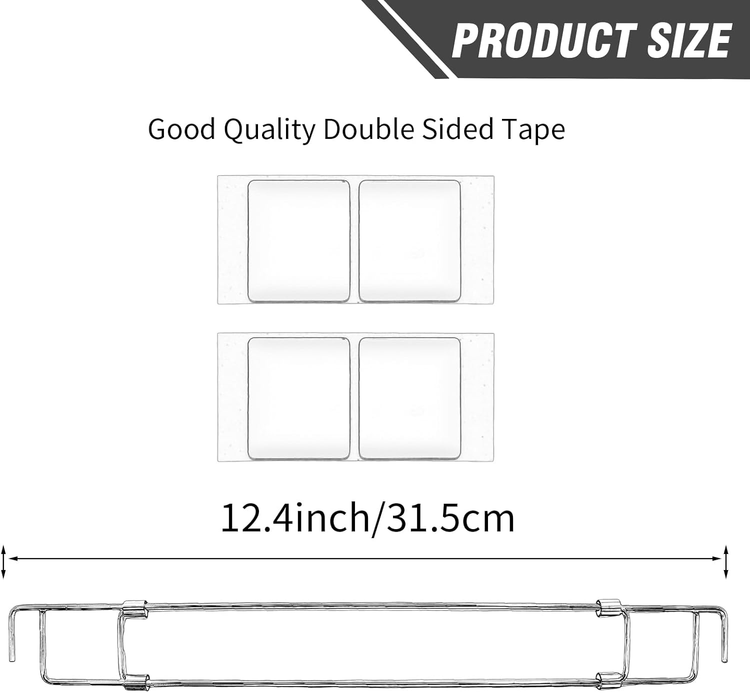 EATAKWARD 4 Pack 12.44"-22.63" RV Adjustable Refrigerator Bars, Stainless Steel RV Tension Rods, Suitable for Refrigerator Closet Cupboard Bookshelf