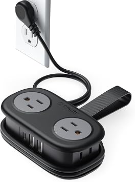 Cruise Approved Travel Power Strip, ORICO 4 Outlets 3 USB Ports 1 USB C with 4FT Wrapped Short Extension Cord Small Power Strip, Compact for Hotel Travel Essentials ETL Listed-AP3