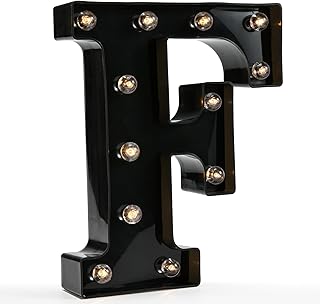 OYCBUZO Light Up Black Alphabet Marquee Letters Sign LED Marquee Number Lights Sign for Night Light Home Bar Christmas Lamp Birthday Party Wedding Decoration F
