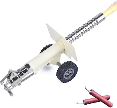 Mini Cannon Exquisite Realistic Firecracker Cannon Model with Spring Recoils Mechanism, Great for Desktop Decor, Outdoor Games and Collector Present