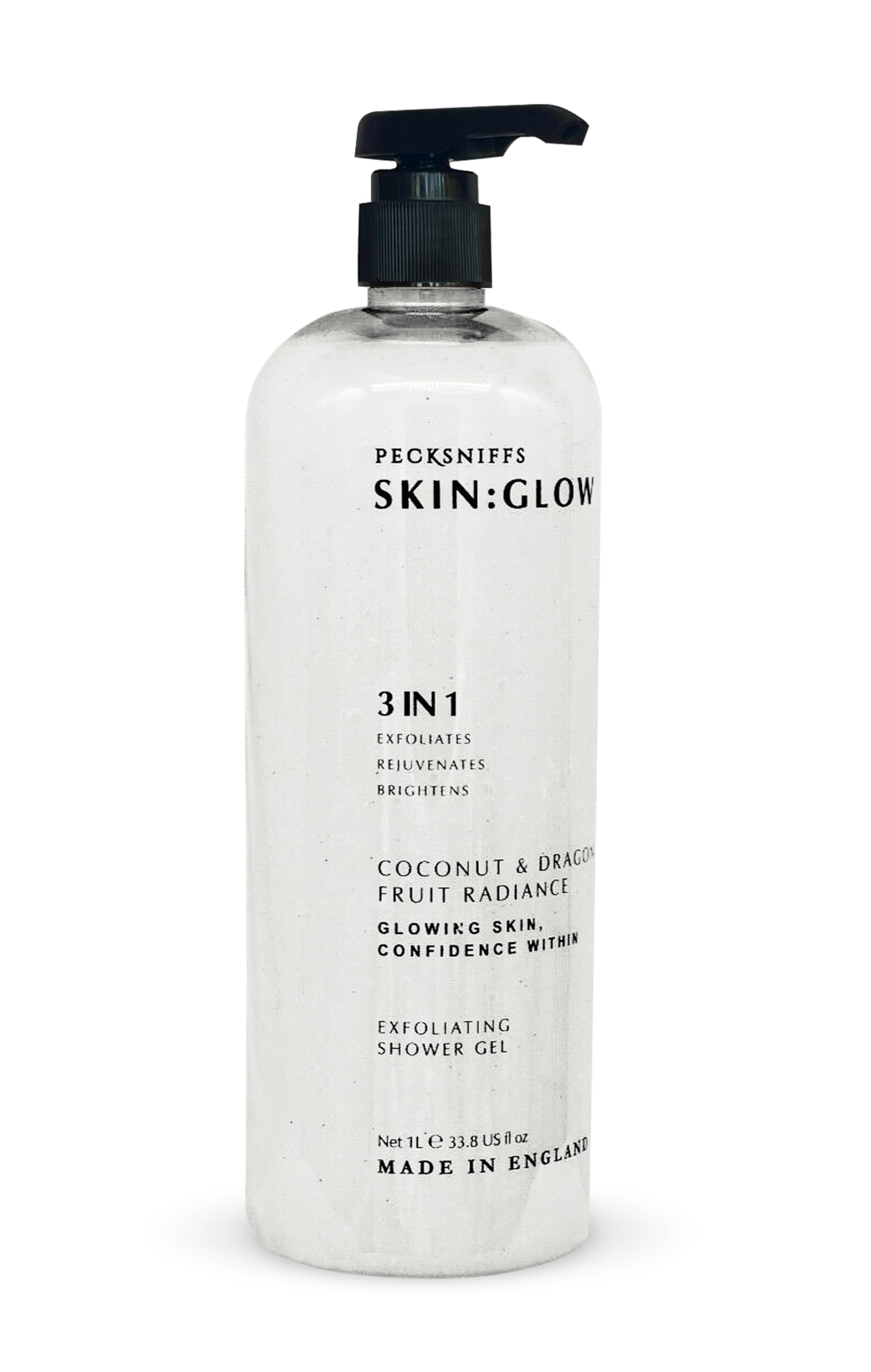 Pecksniff's Coconut & Dragon Fruit Radiance Exfoliating Shower Gel | 1000 ml / 33.80 Fl Oz