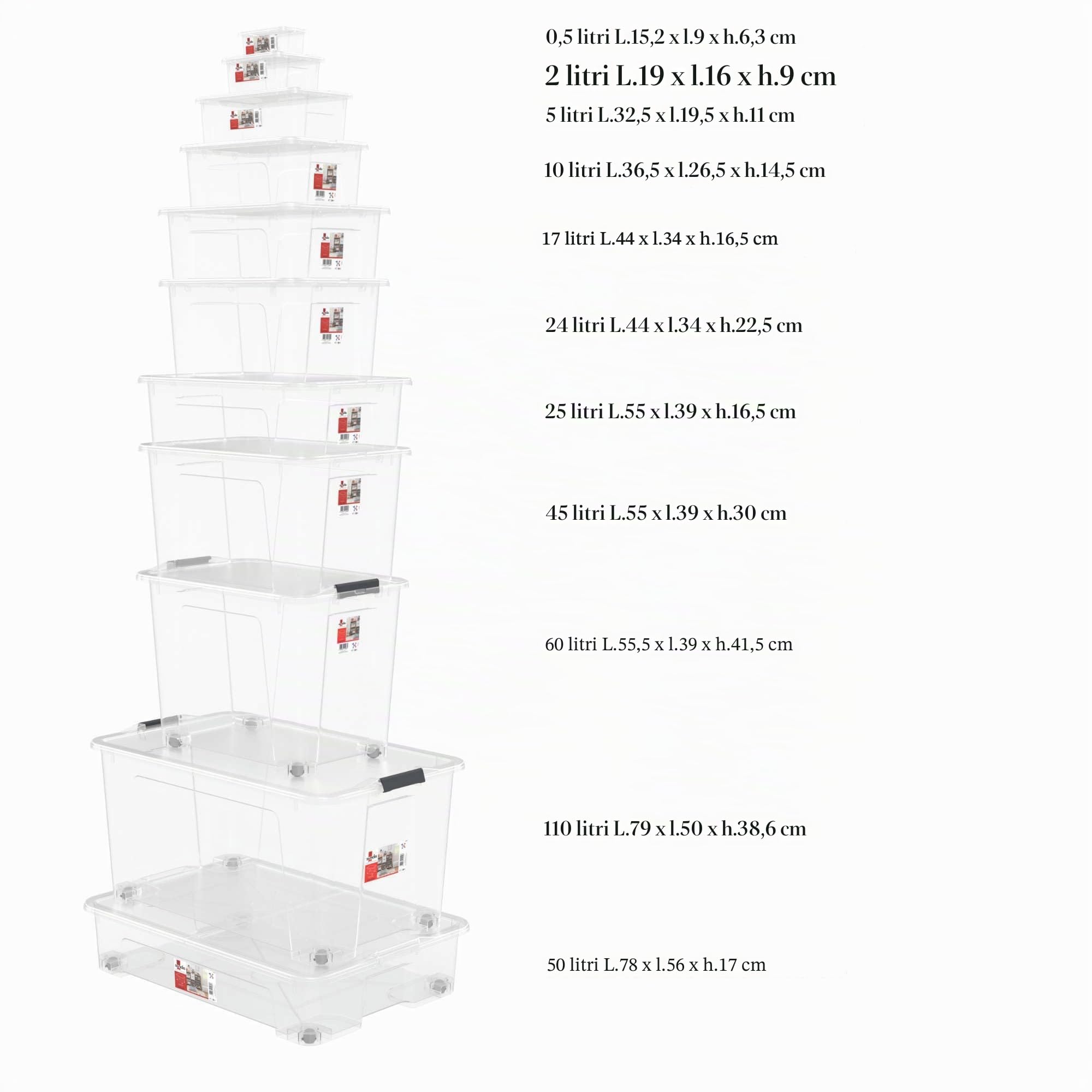 SUNDIS View Box, scatola portaoggetti 45L, con coperchio, impilabile | Plastica trasparente, ideale per riporre giocattoli, vestiti e documenti