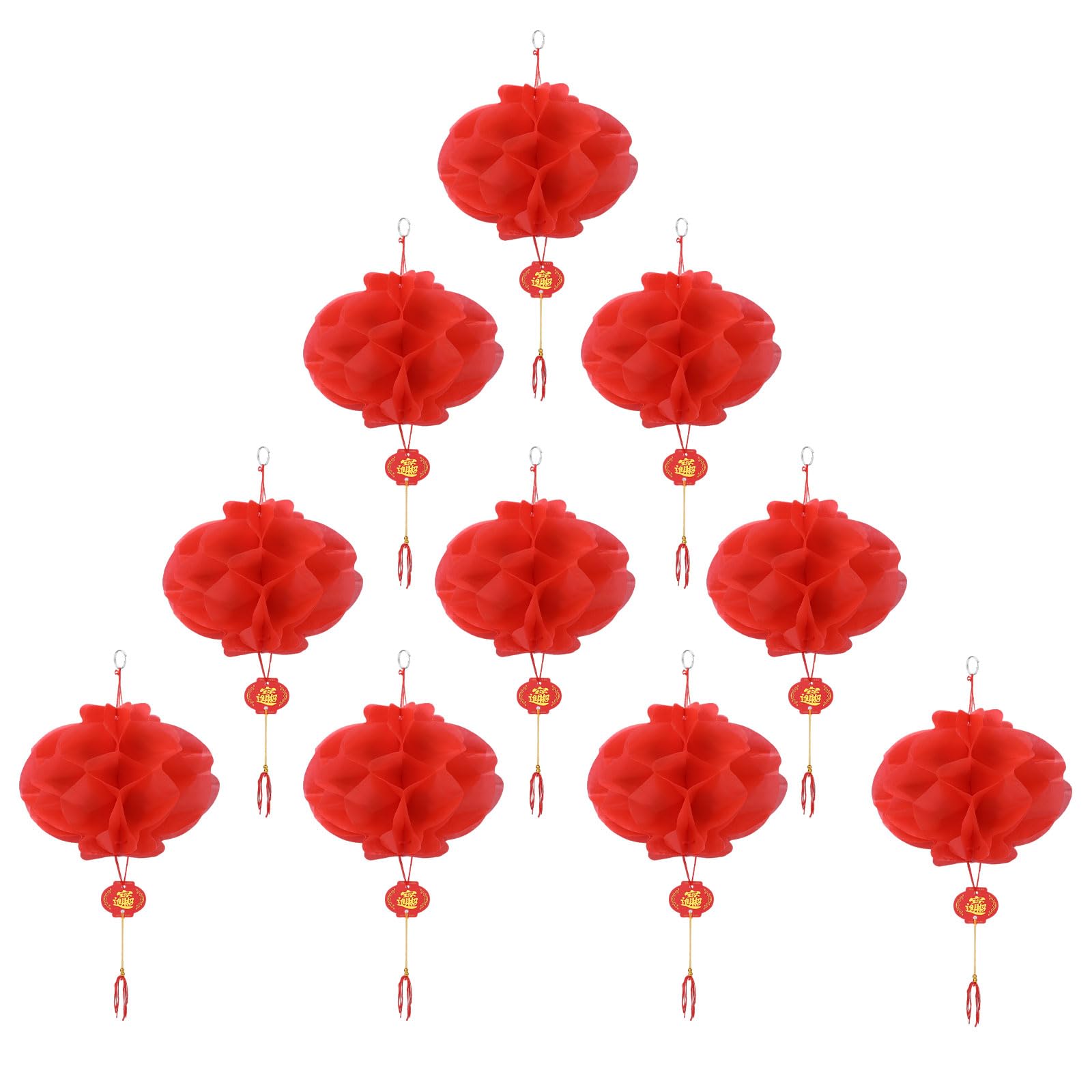10 PCS Chinese New Year Decoration 2025 2026-Chinese Lanterns, Red Foldable Paper Lanterns Are Suitable for Outdoor and Indoor Decorations During the Spring Festival (25cm×19cm)