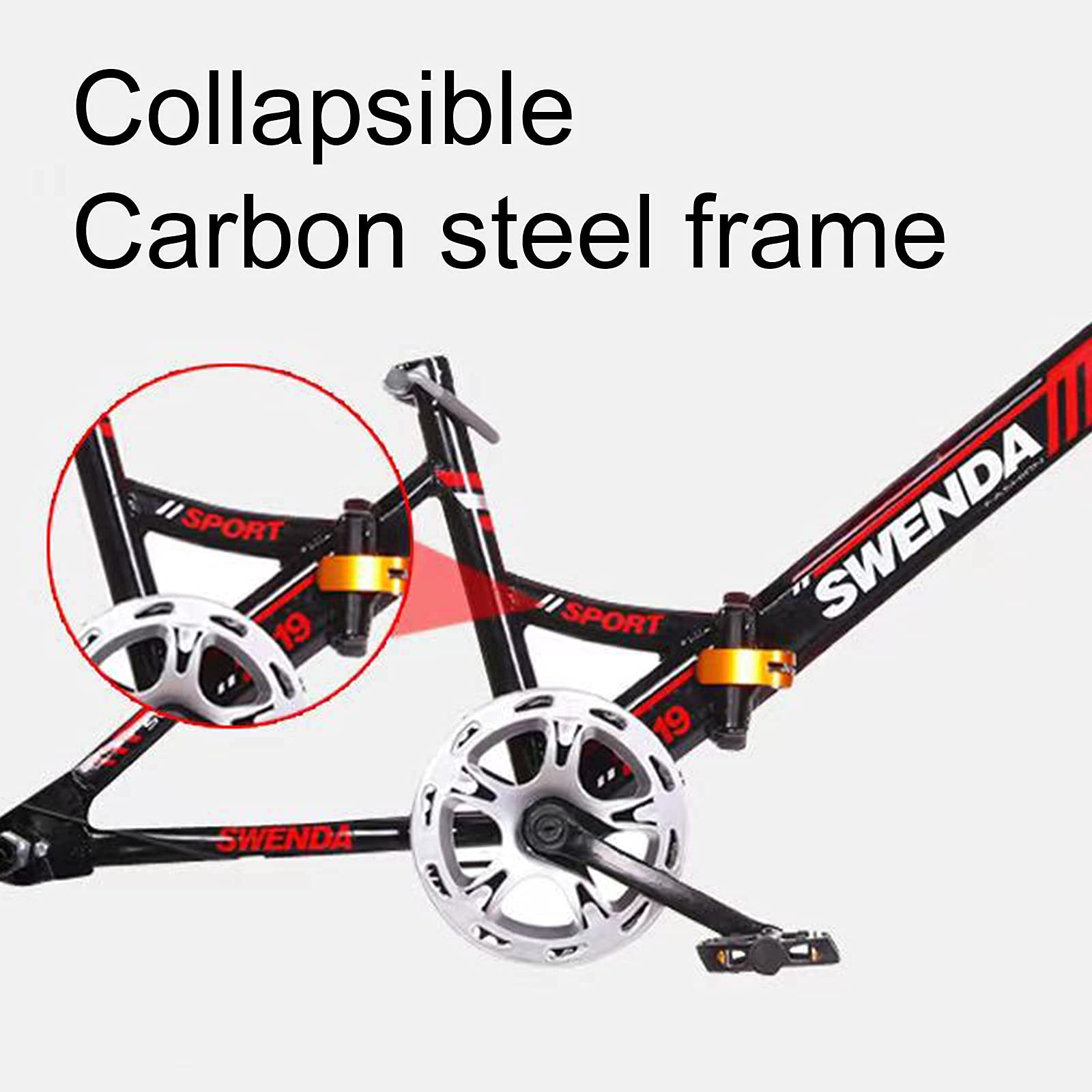 Vélo de montagne pliable 18 pouces (20 pouces/22 pouces) pour garçons et filles, hauteur de siège réglable, convient aux enfants et aux adultes de plus de 10 ans, sports de plein air (bleu 22 pouces)