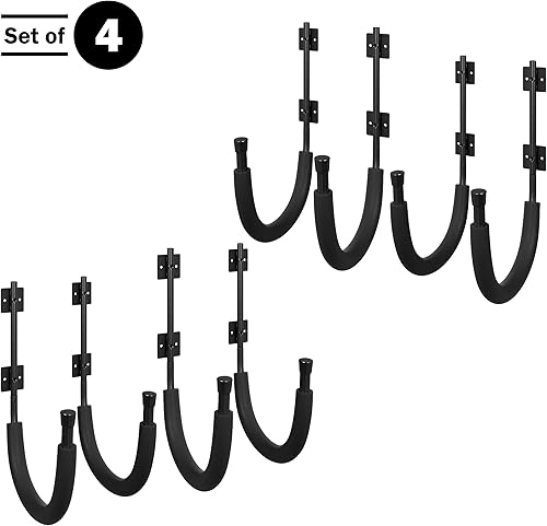 Miniatura 2 de Paquete de 4 ganchos de almacenamiento para kayak, perchas de pared para kayak con capacidad de 100 libras por par para tablas de remo, tablas de