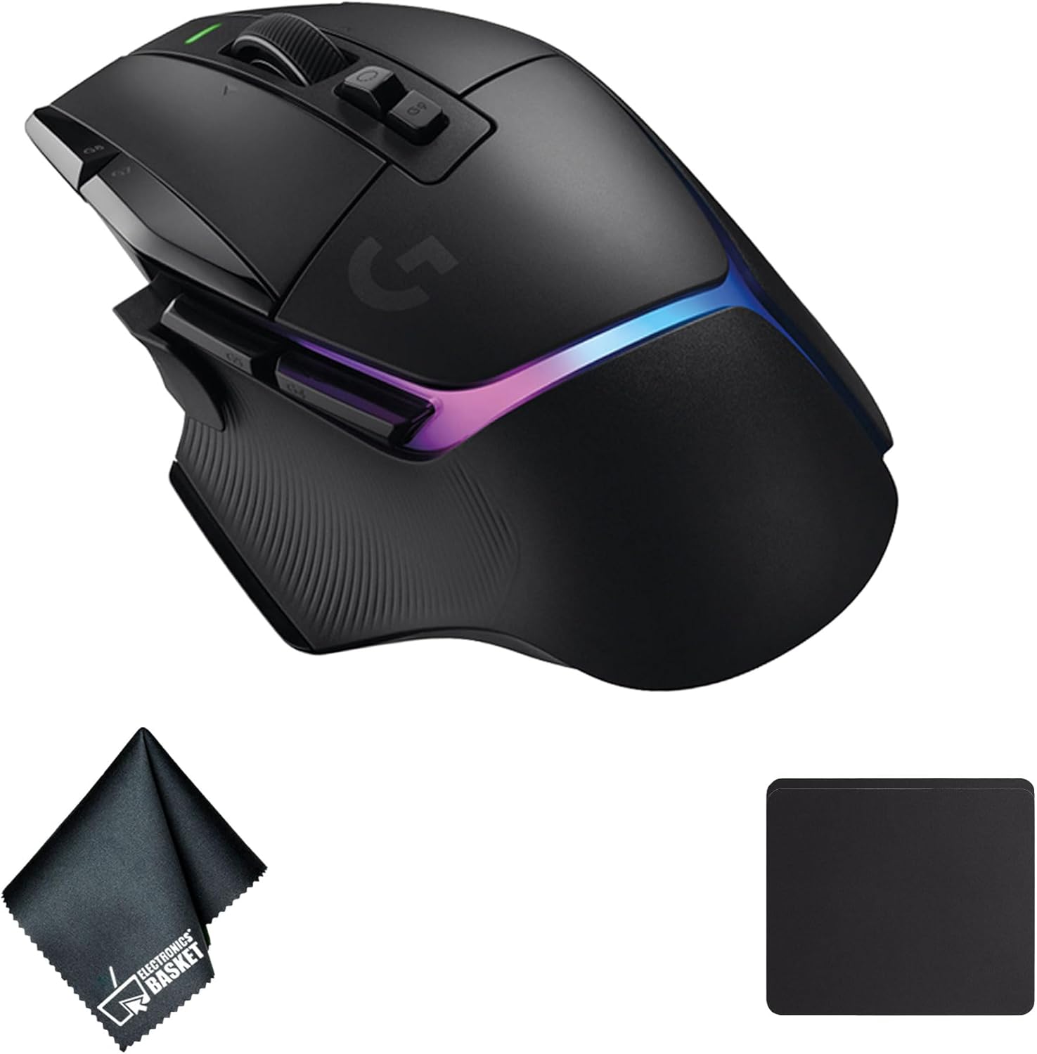 Logitech G G502 X Plus Lightspeed Wireless RGB Gaming Mouse Bundle Including: Mouse Pad, Fiber Cloth