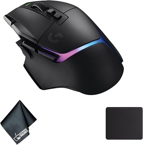 Logitech G G502 X Plus Lightspeed Wireless RGB Gaming Mouse Bundle Incluye: Alfombrilla de mouse, paño de fibra