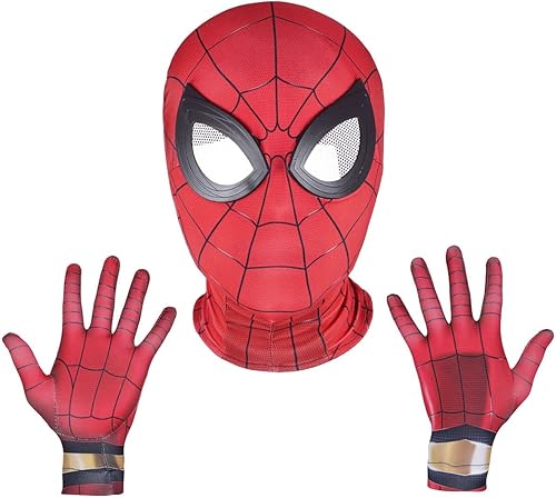 Halloween Christmas Superhero Mask and Gloves Gift, Cosplay Costumes Mask for KidsAdult