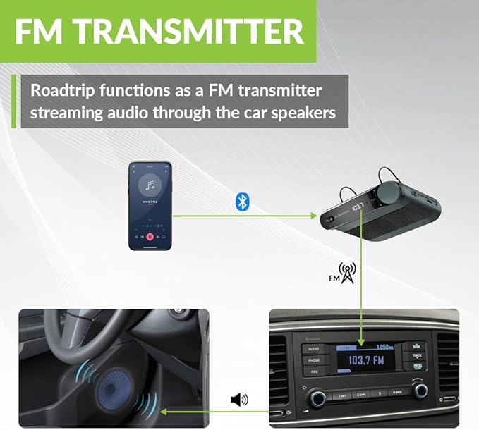 Avantree Roadtrip Altavoz Bluetooth para Coche y Transmisor FM Manos Libres 6W miniatura 3