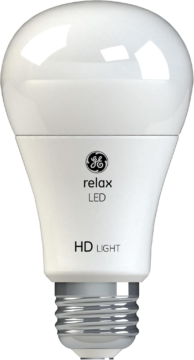 GE Relax HD LED Light Bulbs, A19 Soft White Light Bulbs, Dimmable LED Bulbs for Bedrooms, Family Rooms, Dining Rooms, and Entryways, 60-Watt Equivalent - Energy Efficient (24 Pack)