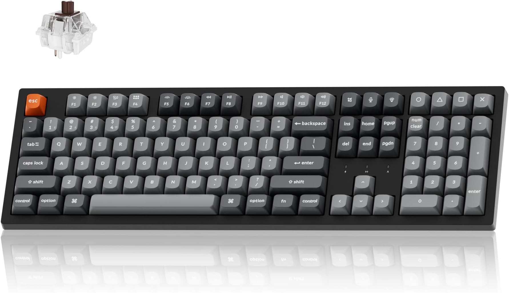 Keychron K10 Max Wireless Custom Mechanical Keyboard, Full-Size QMK 2.4 GHz Bluetooth with Hot-swappable Keychron Super Brown Switch Compatible with Mac Windows Linux (RGB Backlit)