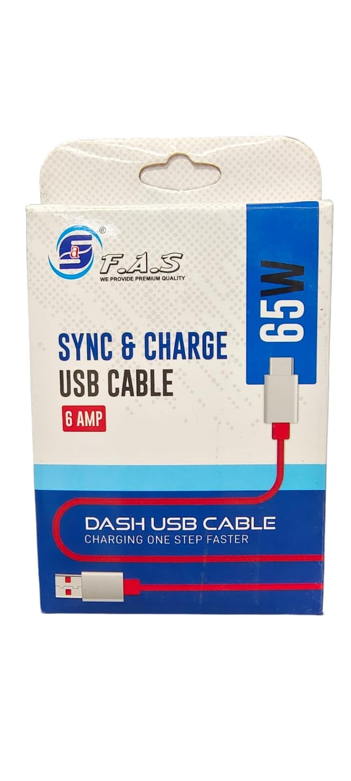 F.A.S Sync & Charge USB Cable, 6 Amp, Dash Cable for Faster Charging