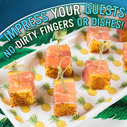 200Pcs Bamboo Cocktail Picks 4.7 Inch, Handmade Sticks Cocktail Skewers, Cocktail Picks Fruit Toothpick For Appetizers, Fancy Toothpicks For Events And Parties #TOP4