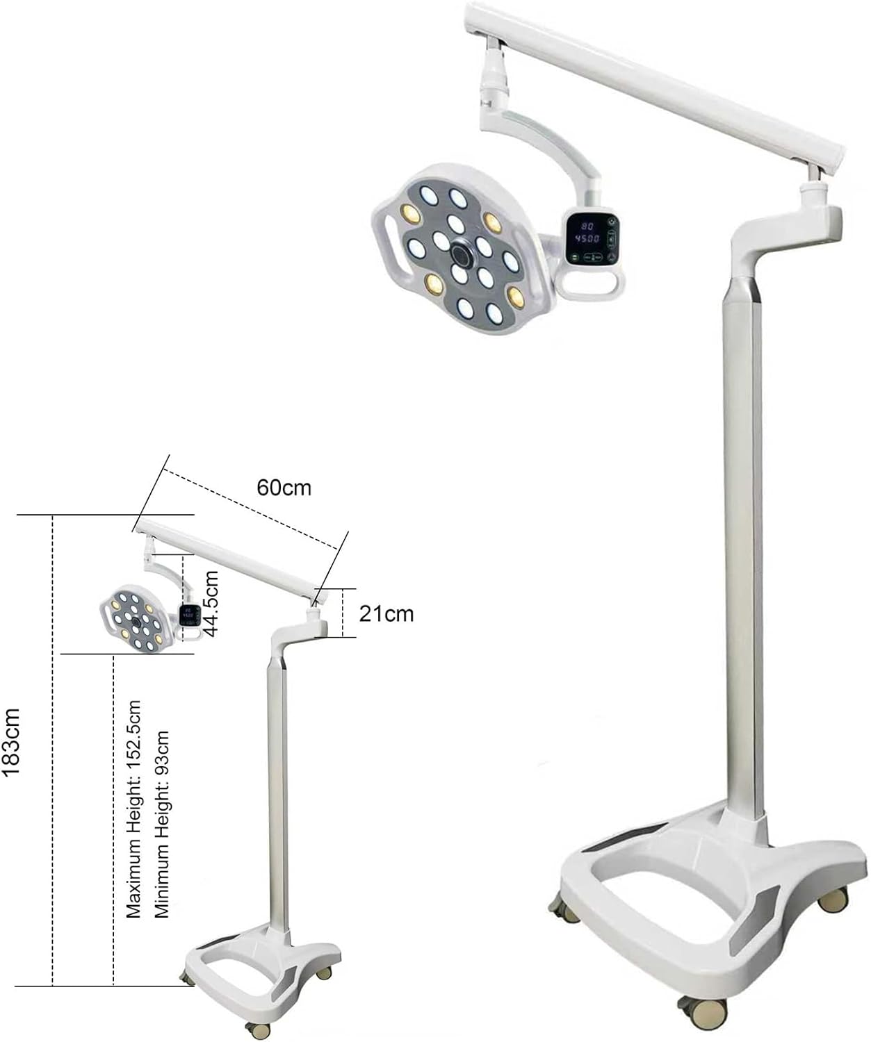 Mobile Stand Shadowless Operating Light Adjustable Color Temperature LED Planting Lamp 15 Bulbs with HD Camera KY-P132