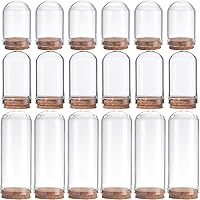 SUNNYCLUE 12-Pack Mini Cloche Bell Jars with Cork Base - 3 Sizes Glass Display Domes for Flowers, Shells, Crafts & Home Decor