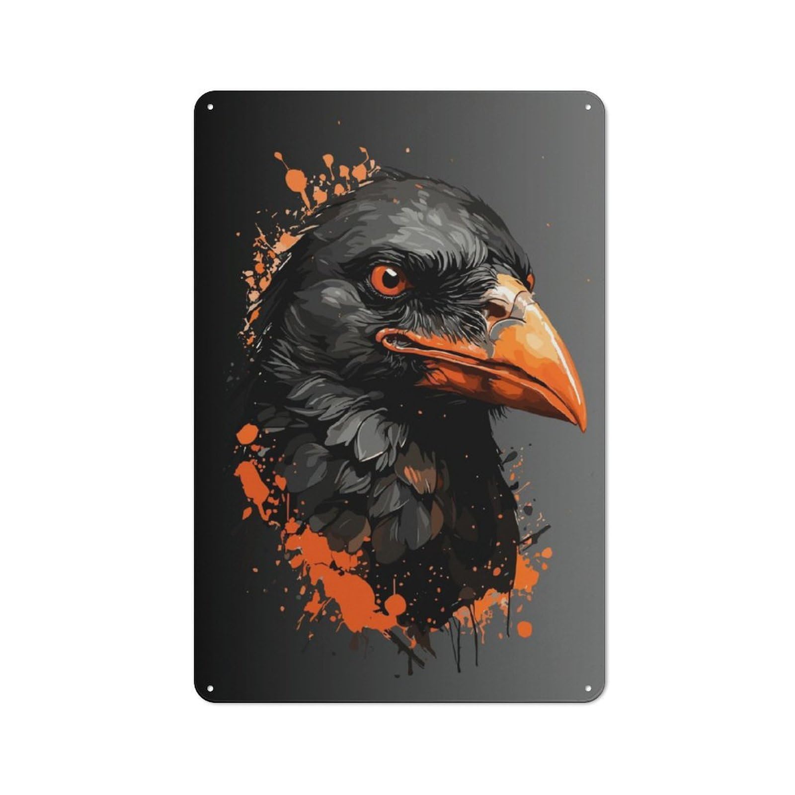 Junmoney Crow Bird Animals Tin Wall Plaque 30X20cm With For Bar Or Restaurant, Housewarming Present For People Styling Bar And Restaurant