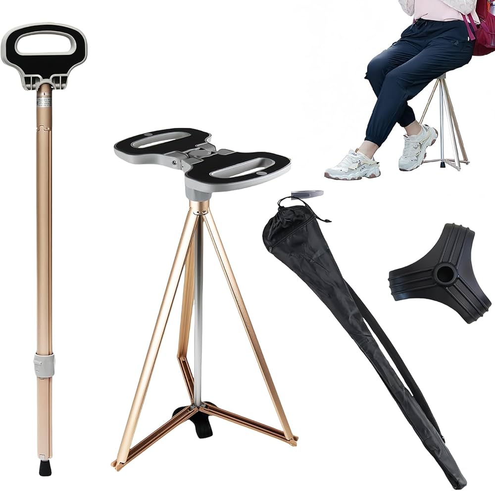 Amazon.co.jp: 折りたたみ杖ステッキチェア 折りたたみ杖ステッキ