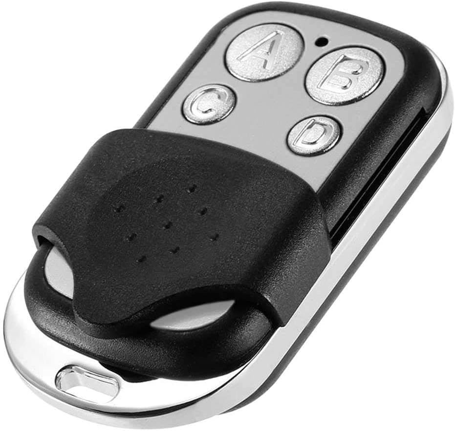 OcioDual Mando Codigo Fijo 4 Canales ABCD 433.92 mhz Clonador A Distancia Universal Llave Plateado para Puertas de Garaje