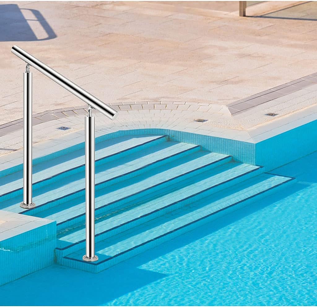 Pool Rail Pool Railing Swimming Pool Hand Rail，Inground Pools ，Deck-Mounted Railings，Stainless Steel 304 Grab