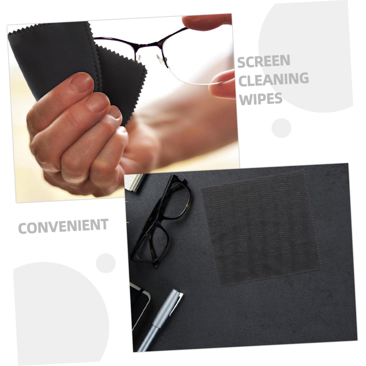 5 Sätze Brillenputztücher Brillenputztuch Zum Reinigen Brillenreinigungstücher Brillenreiniger Sanfte Haut Linsentücher Gläser Blau Bildschirm Superfeine Faser Black 50 Stück * 5