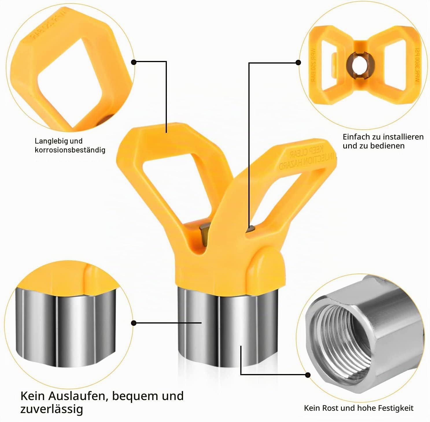12 Stück Airless Farbsprühdüsenspitzen, Airless düse mit 2 Düsenspitzenschutz, für airless farbsprühgerät, farbsprühsystem (109,111,209,211,311,315,411,415,515,517,621,623)