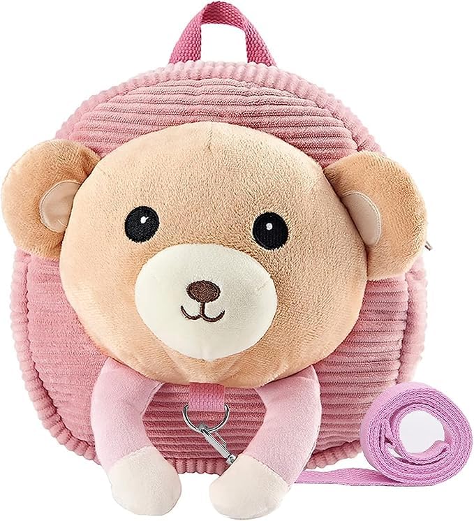 Baby Safety Backpack with Anti-Lost Leash Toddler Harness Mini Cute Cartoon Animal Travel Bag with Safety Tether Kids Backpacks with Safety Harness Reins for Child Boys Girls, One Size