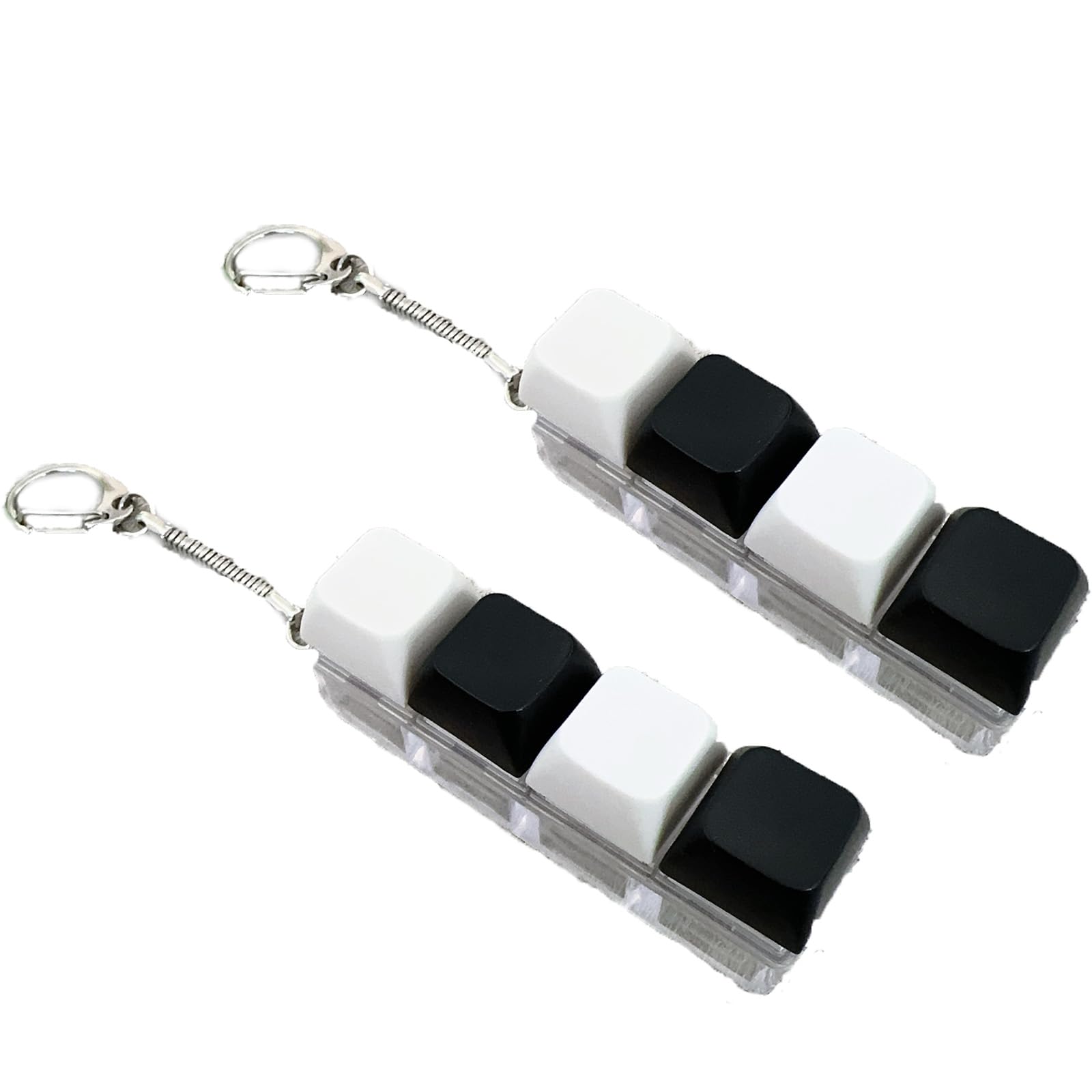 2Pcs Keyboard Fidget, Fidget Keyboard, 4 Button Fidget Keyboard Keychain Stress Relief Toys, Multi-Functional Keychain Fidget
