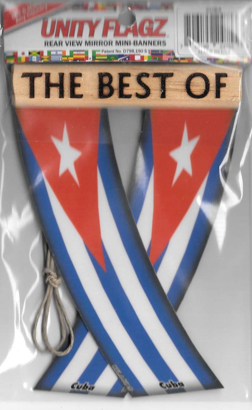 Cuba & USA Unity Rearview Mirror Flags - Caribbean Pride Mini Banner Set
