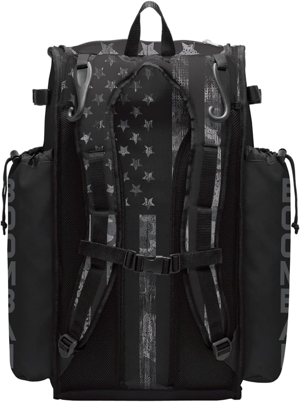 Boombah Superpack Bat Bag - Backpack Version (no wheels) - Holds 4 Bats - USA Honor Black Ops Black/Charcoal