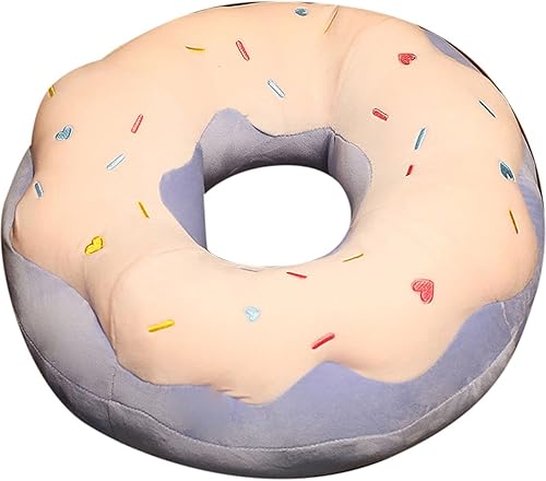 Miniatura 8 de ChezMax Almohada redonda con estampado de dona, decorativa, cómoda, suave, divertida, almohadilla en forma de comida, cojín de relleno para adultos