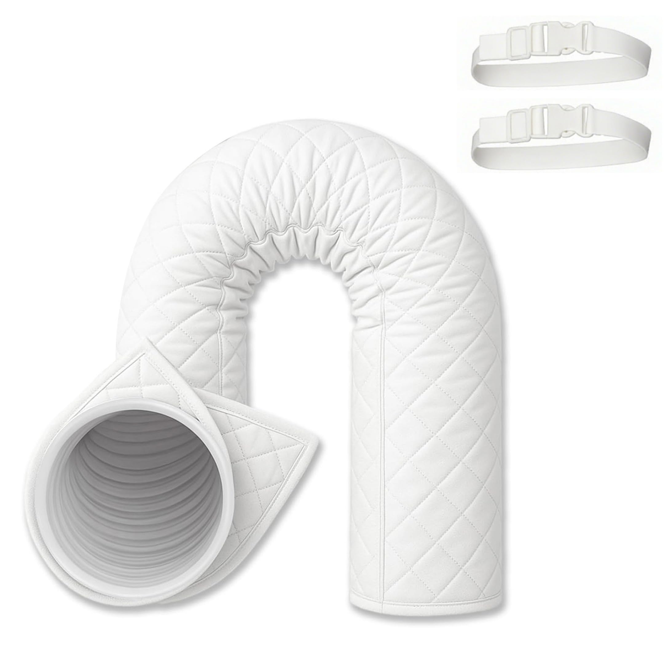Ameble White Oxford Cloth Portable Ac Hose Insulation Sleeve, Thermal Duct Insulation Wrap Fits 5-5.9 Inch Exhaust Hoses, Air Conditioner Parts