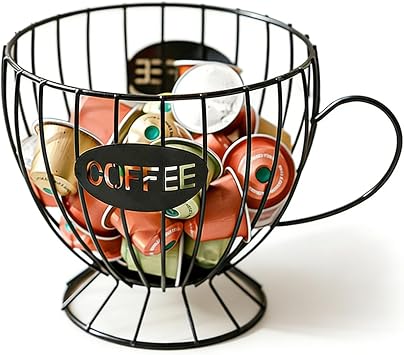 Coffee Pod Holder, Large Capacity Metal Coffee Capsule Basket