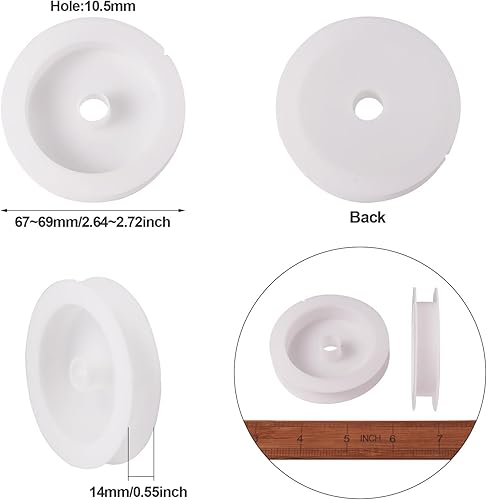 Miniatura 5 de Craftdady 50 carretes de alambre de plástico vacíos de 2.64 pulgadas de diámetro, bobinas de hilo para abalorios de hilo de alambre