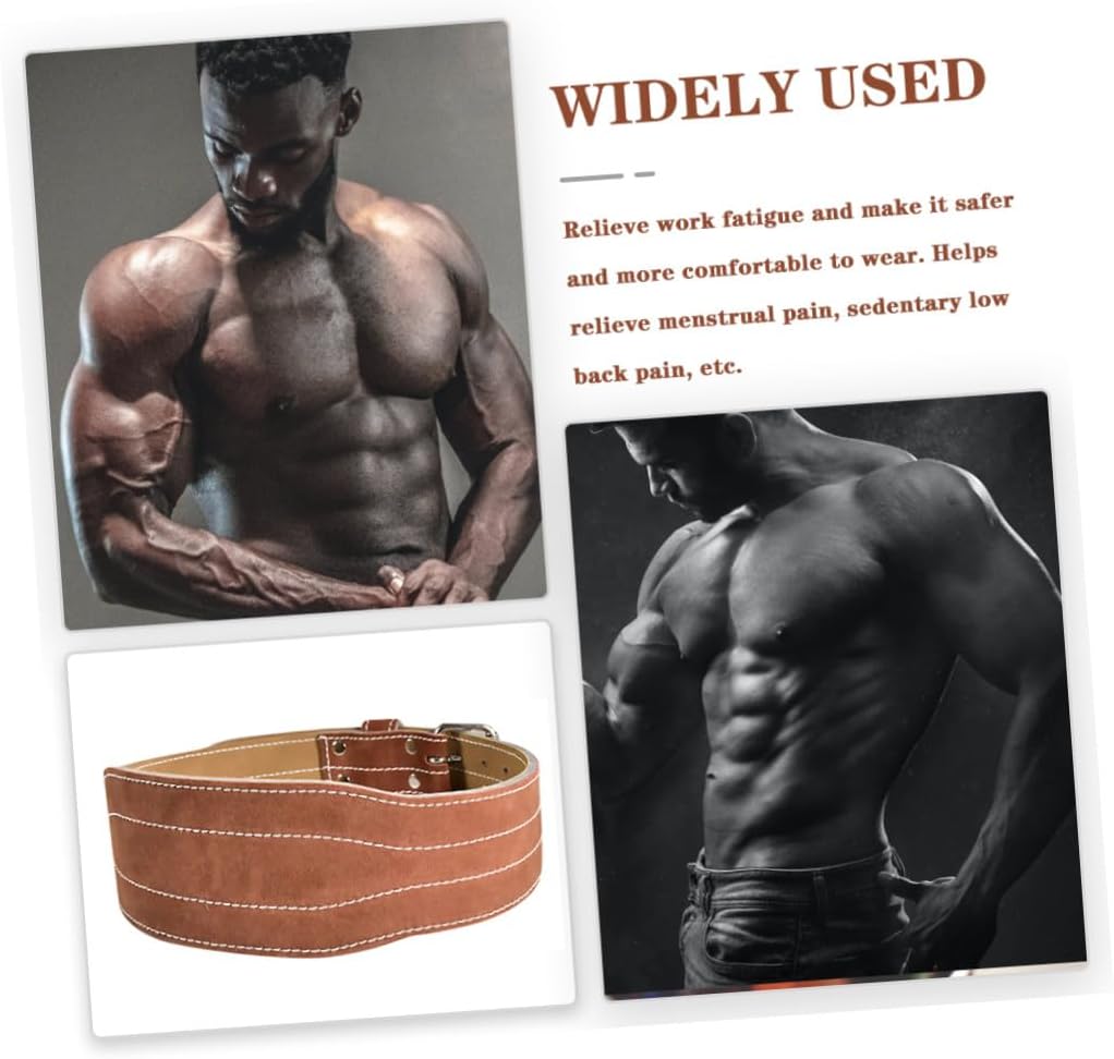 Toddmomy Cowhide Waist Supporter for Weightlifting Durable Waist Protective Belt for Men and Women Ergonomic Design for Squats and Gym Workouts