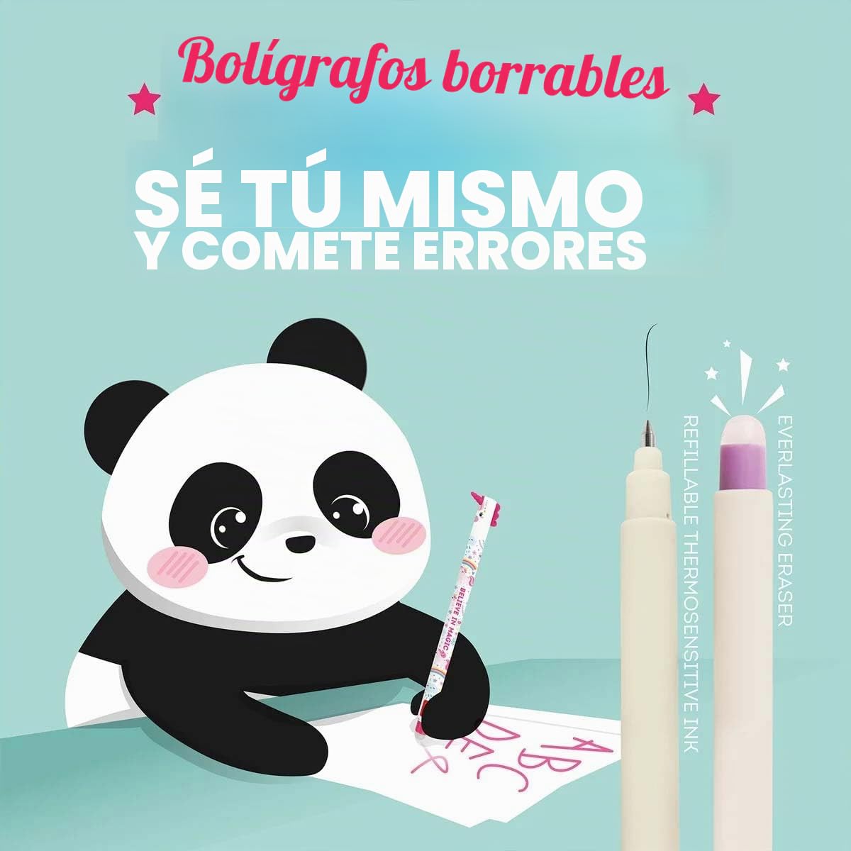 Juego de 15 bolígrafos de gel borrables, bolígrafos con tinta borrable, bolígrafos de gel borrables sin usar hojas, punta de 0,7 mm,