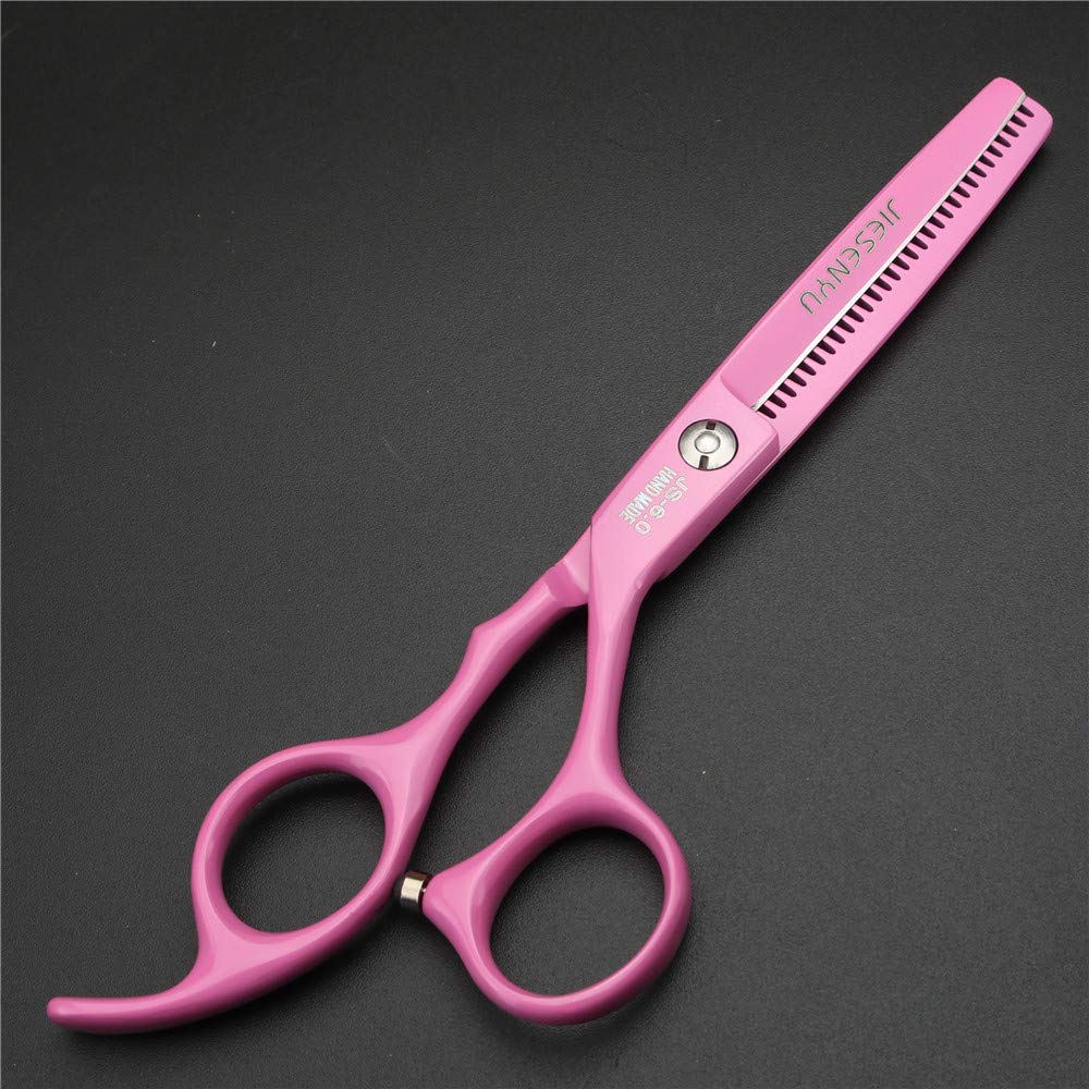 JIESENYU Tijeras de peluquería profesional de alta gama de 6 pulgadas, acero 440C, color rosa (juego de 3)