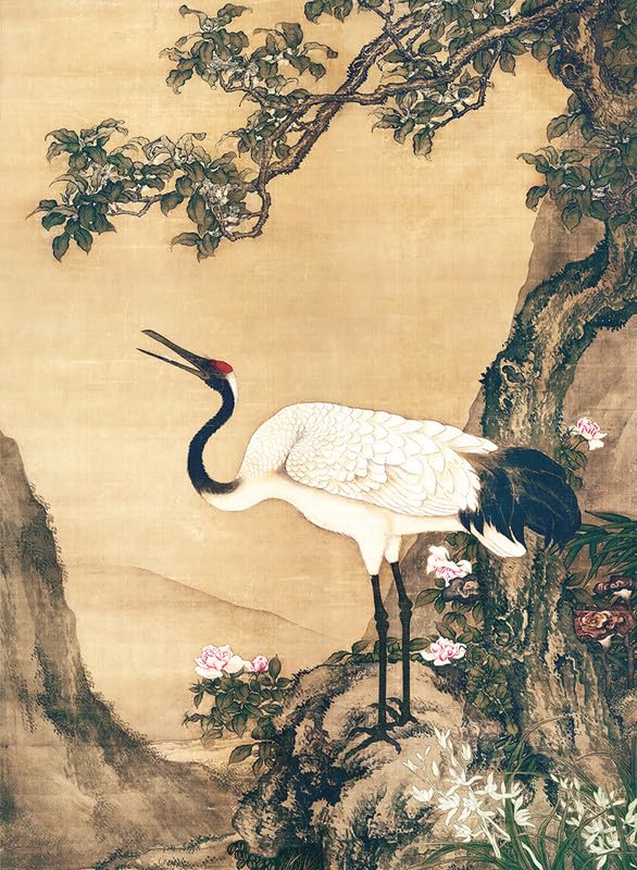 Bristlegrass Jigsaw Puzzles 1000 Pieces for Adults, Chinese Qing Dynasty Old Master Shen Quan Masterpieces of Art Osmanthus Tree and Crane Gifts Decorative Painting Puzzles (1000 pcs) — image 1
