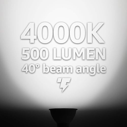 Miniatura 5 de TORCHSTAR Bombillas LED GU10 regulables, 500 lúmenes, equivalente a halógeno de 50 W, blanco frío de 4000 K, ángulo de haz de 40 para iluminación