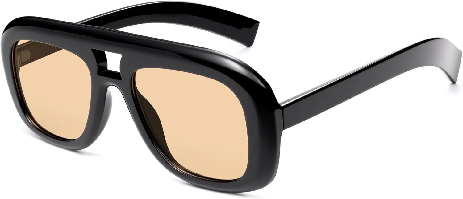 SOJOS Retro Oversized Aviator Sunglasses for Women Men,Trendy Vintage Square Aviators 90s Sun Glasses SJ2688 - Image 2