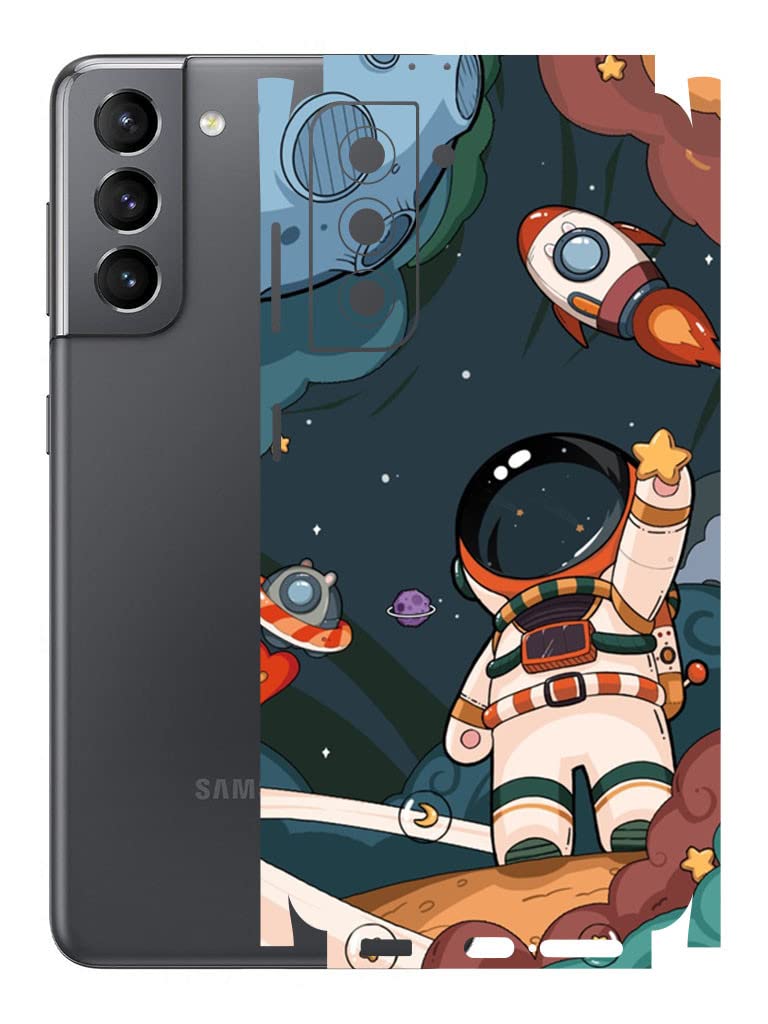 AtOdds - Samsung Galaxy S21 Plus Mobile Back Skin Rear Screen Guard Protector Film Wrap (Coverage - Back+Camera+Sides) (Space) (B0BNXQ33TP) Amazon Price History, Amazon Price Tracker