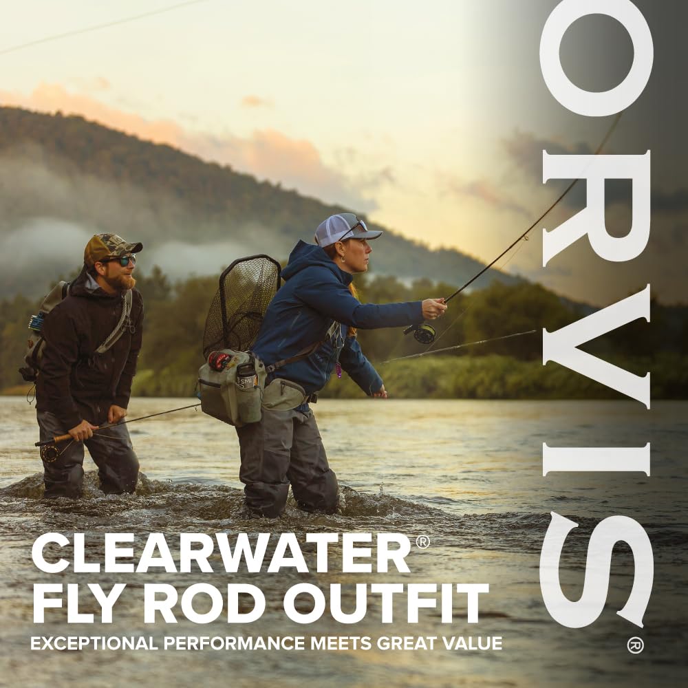 Orvis Clearwater Outfit - Fly Fishing Rod and Reel Combo - Balanced, Smooth, and Responsive - Includes Arbor Reel, Fly Line, Backing, 4X Leader & Case