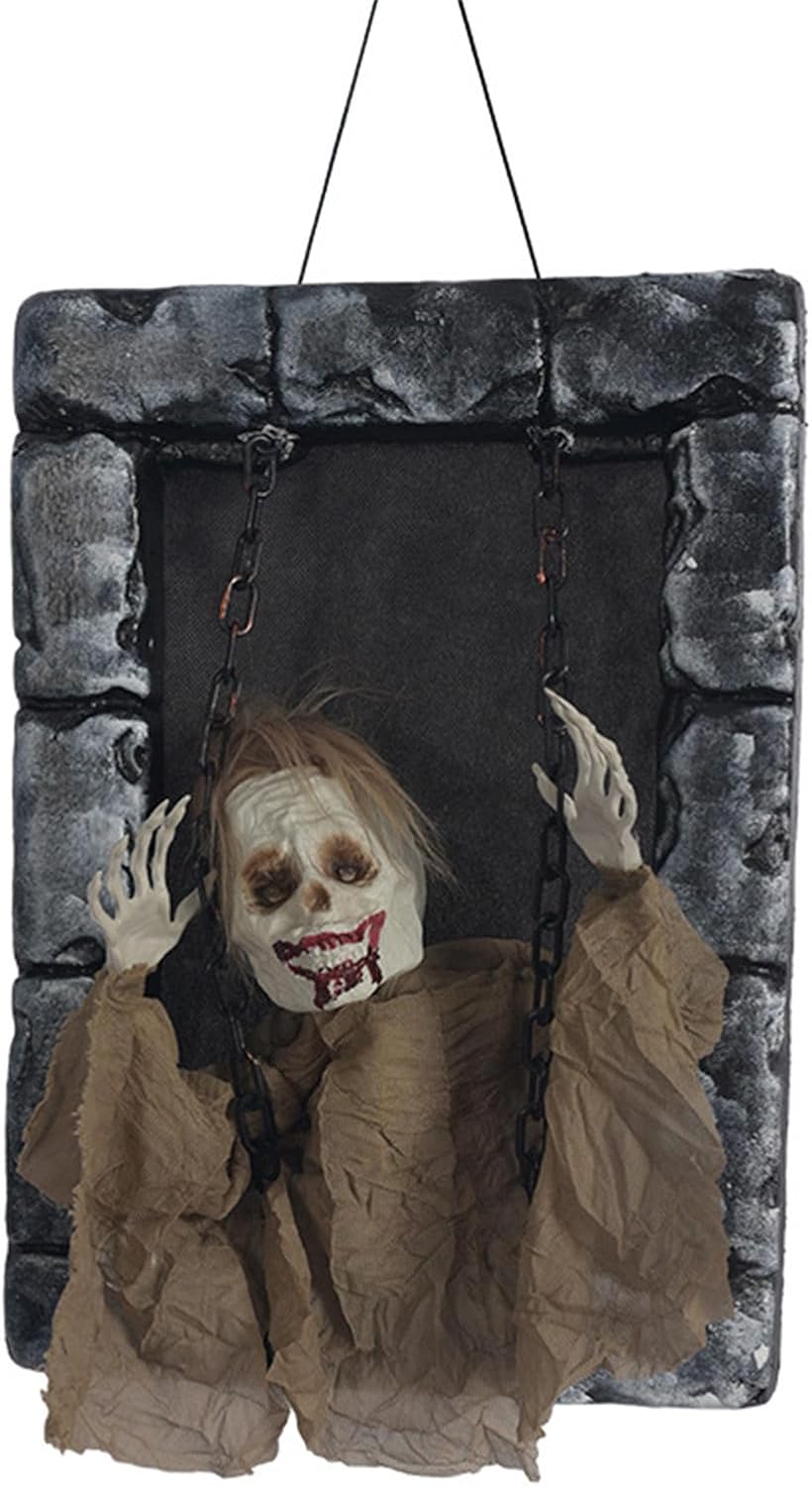 Voice Control Glowing Skeleton Gravestone Decoration Shakes And Emits Scray Sounds For Scary House Yard Party