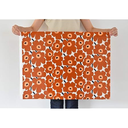 Amazon 正規輸入品 ハーフカットクロス Marimekko マリメッコ Mini Unikko ミニウニッコ 約70cm 50cm テラコッタ 布 生地 通販