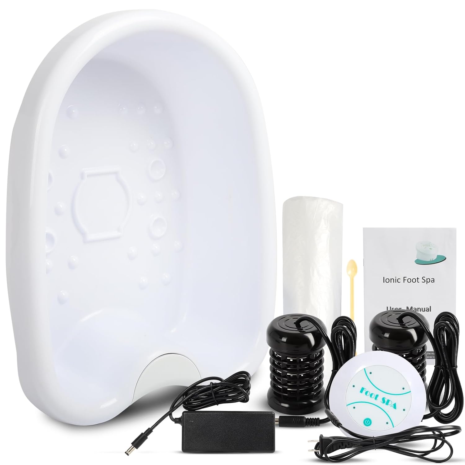 GCCSJ Detox Foot Bath Machine，Ionic Foot Bath Detox Machine Set，Deep Cleansing Ionic Foot Bath，Promote Blood Circulation & Improve Sleep Quality，Comes with 50 Disposable Pads，2 Ion Arrays