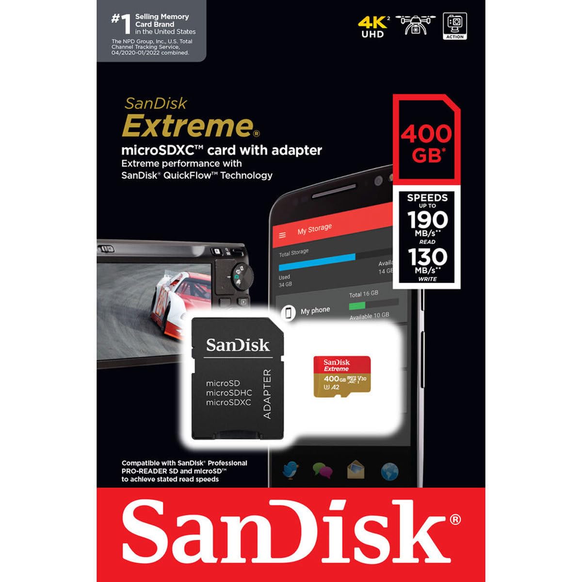 ■SDSQXA0-400G-JN3MD [400GB] Amazon.com: SanDisk Extreme 400GB UHS-I U3 microSDXC Memory