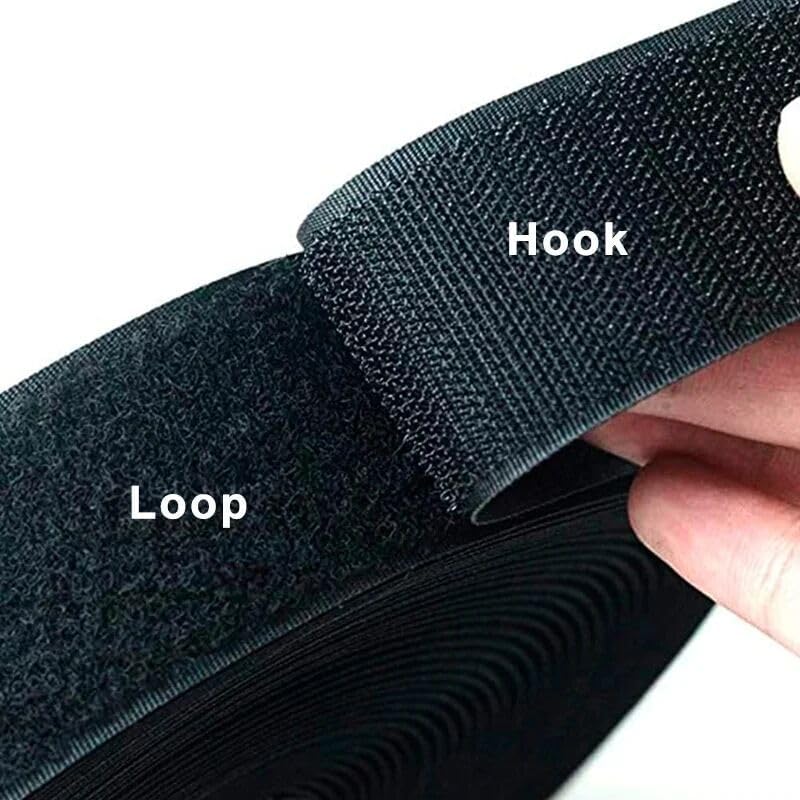 5Meters Sewing Touch Fastener Non-Adhesive Hook and Loop Fastener Tapeic Nylon Fabric Strap for Sew-on Accessories DIY Craft