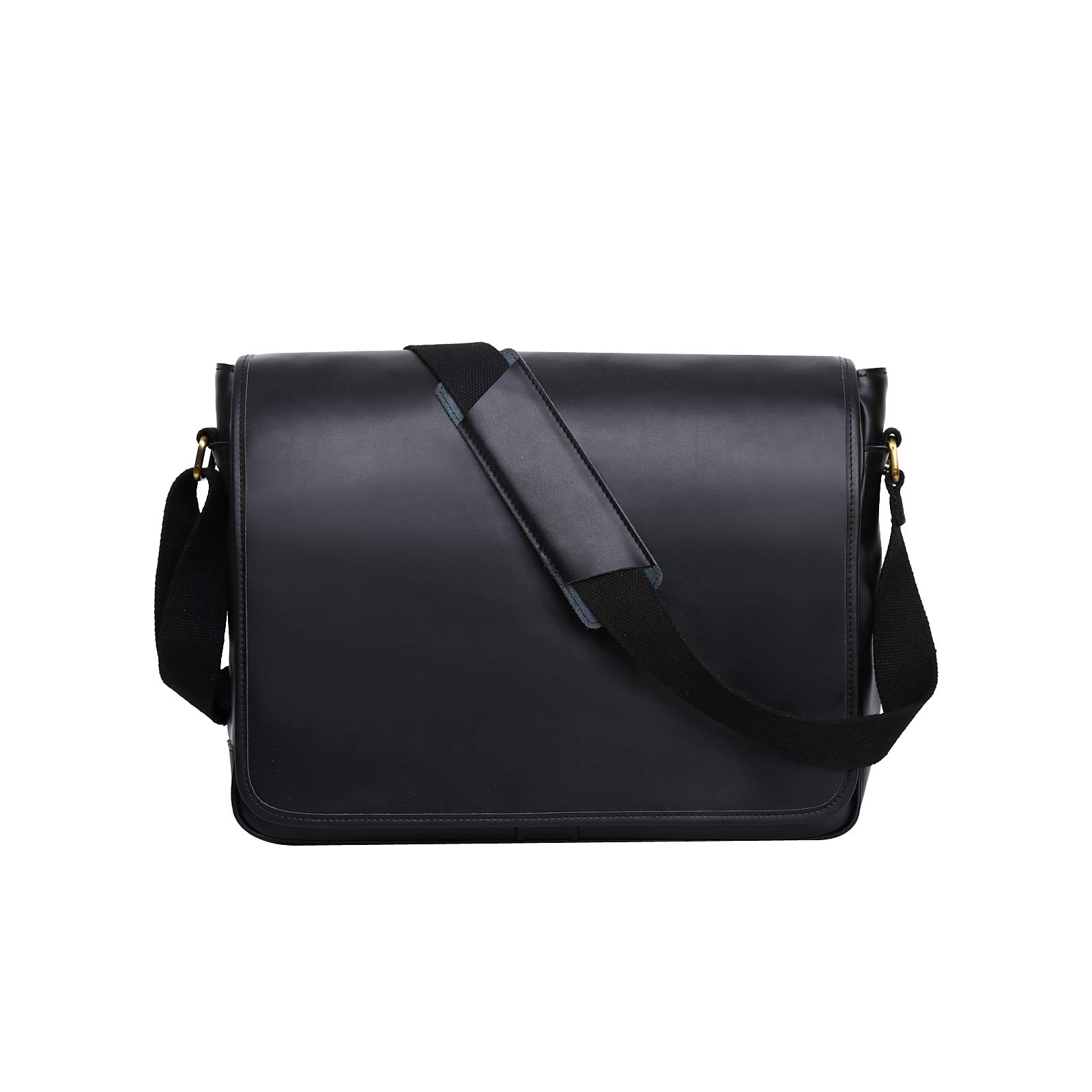 Leathario Men's Genuine Leather Messenger Bag Shoulder Bag Portable Shoulder Bag Backpack