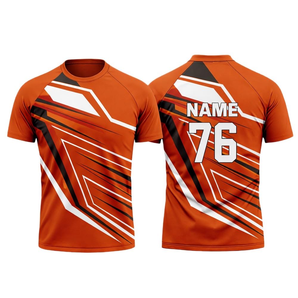 Custom Add Name and Number Lightweight Half Sleeves Comfortable Cricket Sports Jersey T-Shirt for Men & Boys-picture-51