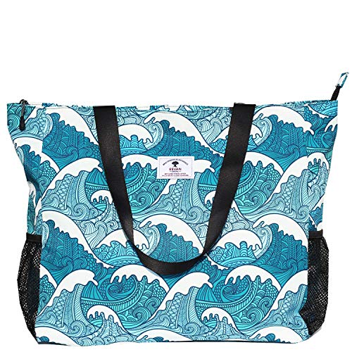 ESVAN LARGE BEACH BAG Water Resistant Lightweight 20 inch Women Oversize Tote Bag for Gym Beach Travel Pool Yoga Nurse3